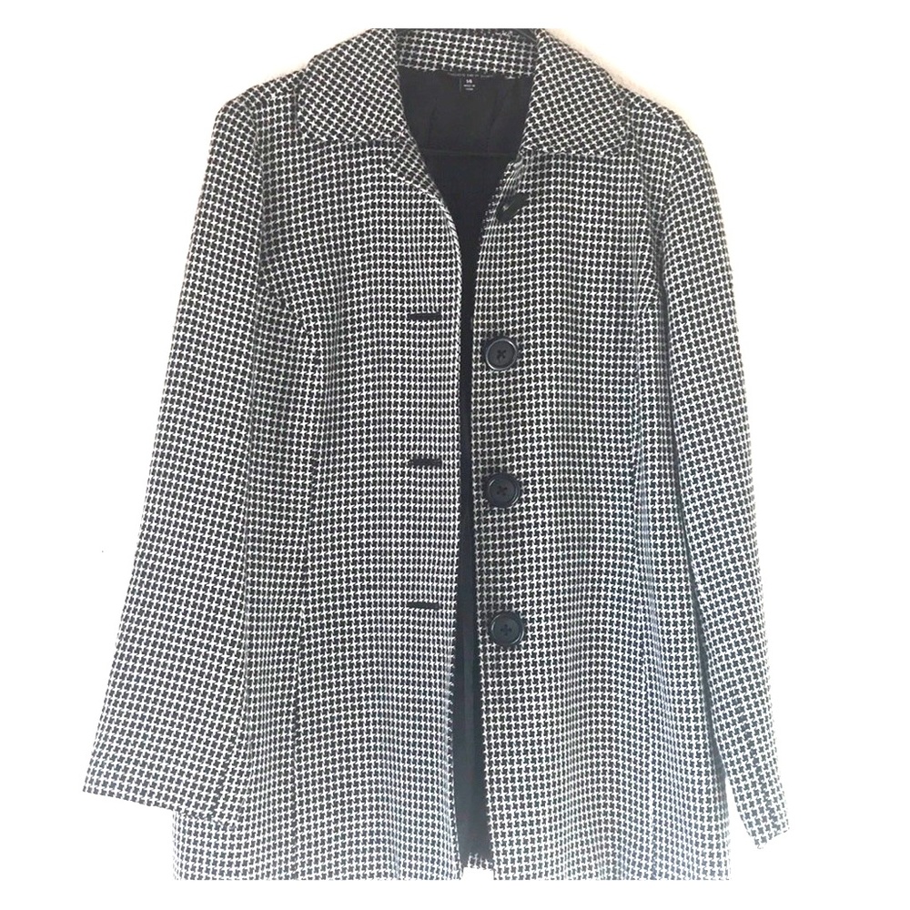 Briggs New York Black and White Blazer Women’s 14